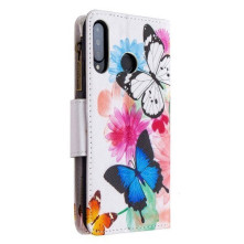 Oldalra nyíló tok cipzáras rekesszel Huawei P30 Lite / P30 Lite New Edition - PILLANGÓK