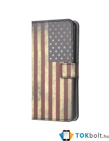 Notesz tok Huawei P40 Lite telefonhoz - AMERIKAI ZÁSZLÓS