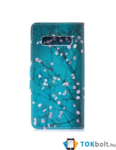 Oldalra nyíló tok Samsung Galaxy S10 Plus telefonhoz - TAVASZI VIRÁGOS
