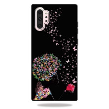 Mintás rugalmas TPU tok Samsung Galaxy Note 10 Plus készülékhez - VIRÁG ÉS PILLANGÓ