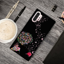 Mintás rugalmas TPU tok Samsung Galaxy Note 10 Plus készülékhez - VIRÁG ÉS PILLANGÓ