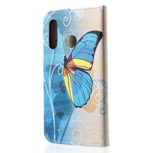 Oldalra nyíló tok Huawei P30 Lite / P30 Lite New Edition telefonhoz - KÉK LEPKÉS