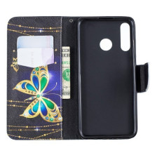 Oldalra nyíló tok Huawei P30 Lite / P30 Lite New Edition telefonhoz - ARANY PILLANGÓS
