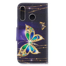 Oldalra nyíló tok Huawei P30 Lite / P30 Lite New Edition telefonhoz - ARANY PILLANGÓS