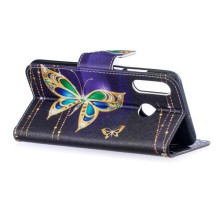 Oldalra nyíló tok Huawei P30 Lite / P30 Lite New Edition telefonhoz - ARANY PILLANGÓS