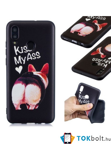 Mintás rugalmas TPU tok Huawei P Smart (2019) / Honor 10 Lite készülékhez - KISS MY ASS