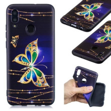Mintás rugalmas TPU tok Huawei P Smart (2019) / Honor 10 Lite készülékhez - GYÖNYÖRŰ PILLANGÓS
