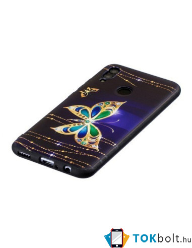 Mintás rugalmas TPU tok Huawei P Smart (2019) / Honor 10 Lite készülékhez - GYÖNYÖRŰ PILLANGÓS
