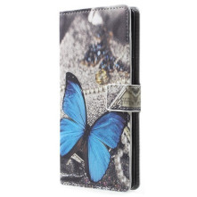 Mintás notesz tok Samsung Galaxy Note 9 telefonhoz - KÉK PILLANGÓ