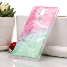 Márvány mintás rugalmas tok Nokia 7 plus készülékhez - PINK-ZÖLD