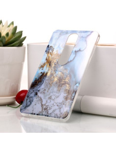 Márvány mintás rugalmas tok Nokia 6.1 / Nokia 6 (2018) készülékhez - ARANY-KÉK