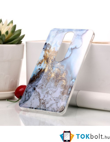 Márvány mintás rugalmas tok Nokia 6.1 / Nokia 6 (2018) készülékhez - ARANY-KÉK