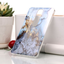 Márvány mintás rugalmas tok Nokia 6.1 / Nokia 6 (2018) készülékhez - ARANY-KÉK