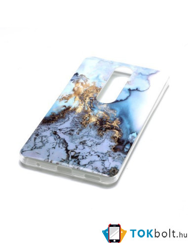 Márvány mintás rugalmas tok Nokia 6.1 / Nokia 6 (2018) készülékhez - ARANY-KÉK