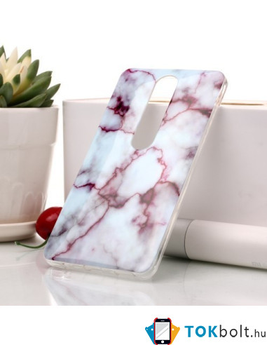 Márvány mintás rugalmas tok Nokia 6.1 / Nokia 6 (2018) készülékhez - LILA
