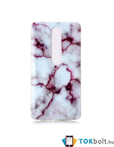 Márvány mintás rugalmas tok Nokia 6.1 / Nokia 6 (2018) készülékhez - LILA
