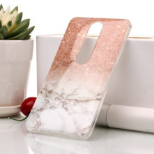Márvány mintás rugalmas tok Nokia 6.1 / Nokia 6 (2018) készülékhez - NARANCSSÁRGA-SZÜRKE
