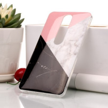 Márvány mintás rugalmas tok Nokia 6.1 / Nokia 6 (2018) készülékhez - PINK-SZÜRKE-FEKETE