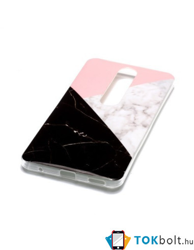 Márvány mintás rugalmas tok Nokia 6.1 / Nokia 6 (2018) készülékhez - PINK-SZÜRKE-FEKETE