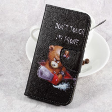 Mintás notesz tok LG K8 (2017) telefonhoz - ŐRÜLT MEDVE