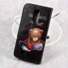Mintás notesz tok LG K8 (2017) telefonhoz - ŐRÜLT MEDVE