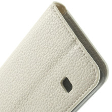 Oldalra nyíló mágneszáras notesz telefontok Samsung Galaxy S5 mini telefonhoz - fehér