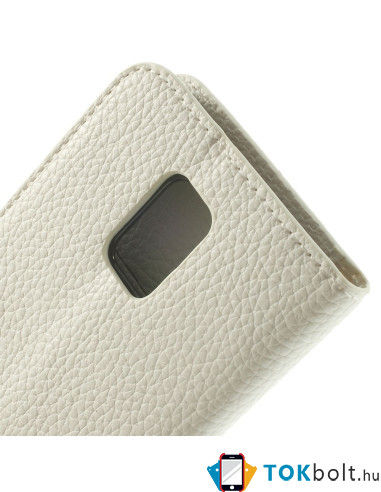 Oldalra nyíló mágneszáras notesz telefontok Samsung Galaxy S5 mini telefonhoz - fehér