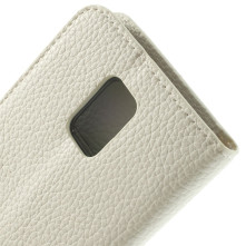 Oldalra nyíló mágneszáras notesz telefontok Samsung Galaxy S5 mini telefonhoz - fehér