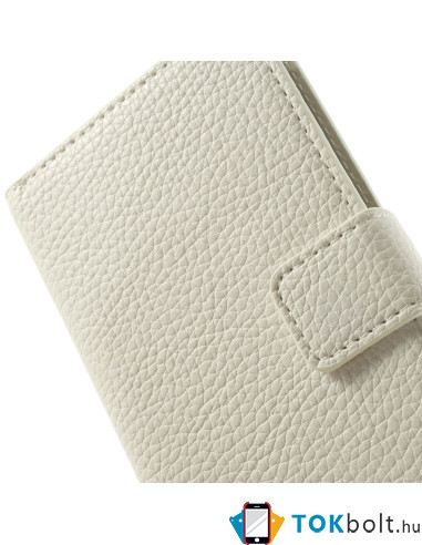 Oldalra nyíló mágneszáras notesz telefontok Samsung Galaxy S5 mini telefonhoz - fehér