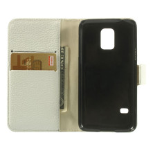 Oldalra nyíló mágneszáras notesz telefontok Samsung Galaxy S5 mini telefonhoz - fehér