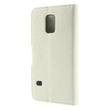 Oldalra nyíló mágneszáras notesz telefontok Samsung Galaxy S5 mini telefonhoz - fehér