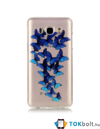 Hajlékony TPU tok Samsung Galaxy J7 (2016) telefonhoz - KÉK PILLANGÓK