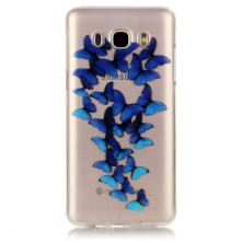 Hajlékony TPU tok Samsung Galaxy J7 (2016) telefonhoz - KÉK PILLANGÓK