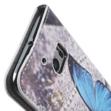 Mintás mappa telefontok HTC 10 / HTC 10 Lifestyle telefonhoz - KÉK PILLANGÓS