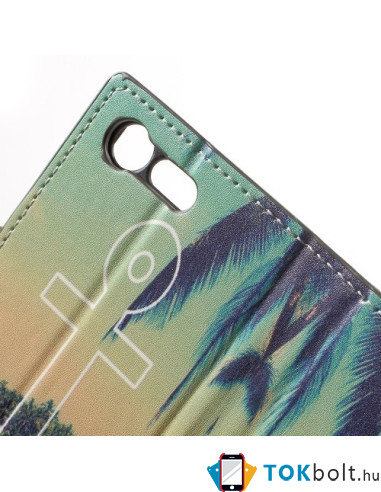 Oldalra nyíló mintás tok Sony Xperia X Compact telefonhoz - TENGERPART