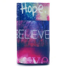 Kártyatartós, patentos mintás tok 4.8-5.3 colos készülékekhez - BELIEVE LOVE HOPE