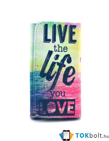 patentos mintás tok 4.8-5.3 colos készülékekhez - LIVE THE LIFE YOU LOVE