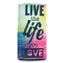 patentos mintás tok 4.8-5.3 colos készülékekhez - LIVE THE LIFE YOU LOVE