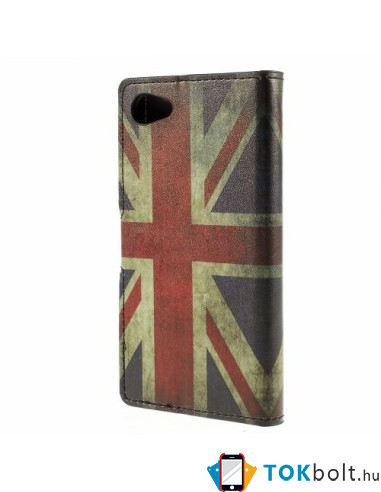 Oldalra nyíló brit zászlós tok Sony Xperia Z5 Compact telefonhoz