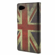 Oldalra nyíló brit zászlós tok Sony Xperia Z5 Compact telefonhoz