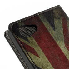 Oldalra nyíló brit zászlós tok Sony Xperia Z5 Compact telefonhoz
