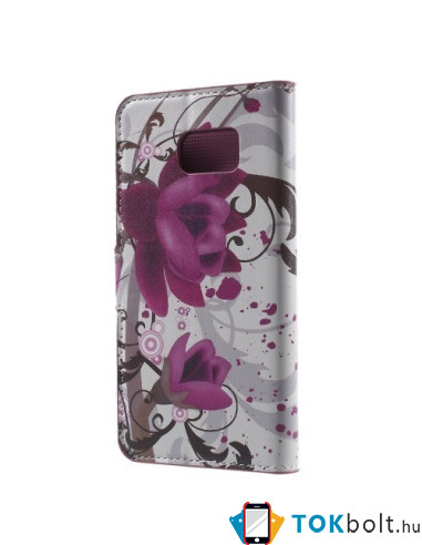 Lila virágos tok Samsung Galaxy Note 5 telefonhoz