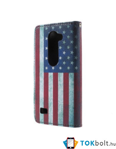 Amerikai zászlós oldalra nyíló tok LG Leon telefonhoz