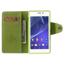 MLT kiwi-zöld notesz telefontok Sony Xperia M2 / M2 Dual telefonhoz