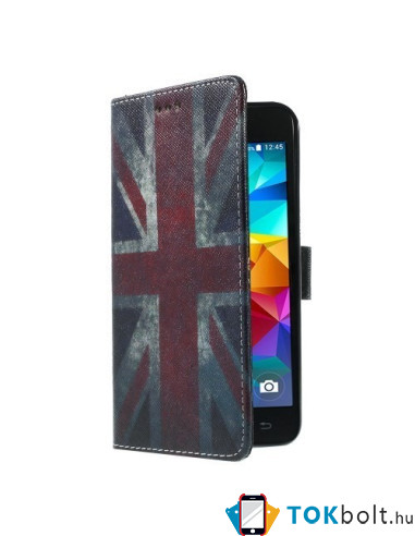 Retro brit zászlós notesz tok Samsung Galaxy Grand Prime telefonhoz