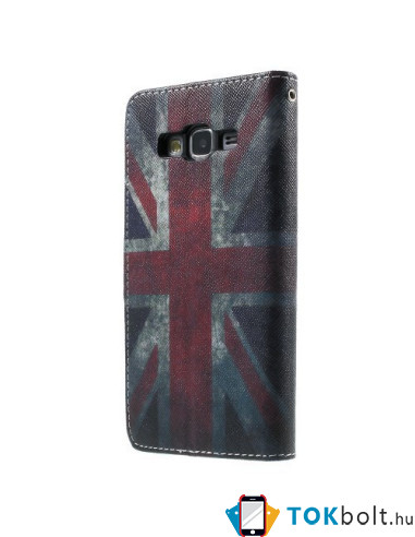 Retro brit zászlós notesz tok Samsung Galaxy Grand Prime telefonhoz