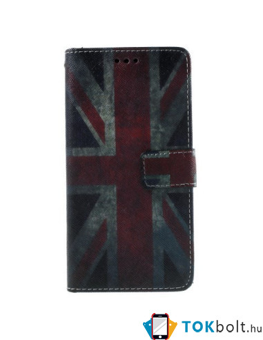 Retro brit zászlós notesz tok Samsung Galaxy Grand Prime telefonhoz