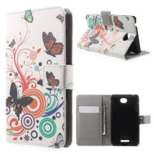 Élénk pillangós notesztok Sony Xperia E4 / E4 Dual telefonhoz