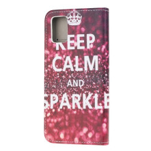 Oldalra nyíló mintás telefontok Samsung Galaxy A02s telefonhoz - KEEP CALM