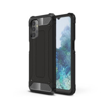 Kemény műanyag és rugalmas TPU hibrid tok Samsung Galaxy A32 5G telefonhoz - FEKETE